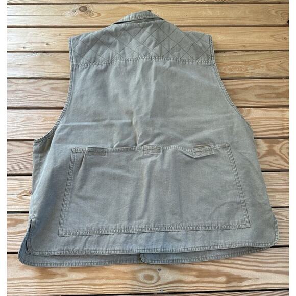 Trail Designs Men’s Fishing Vest Size Large Beige Buttoned Front Pocket - Picture 2 of 6
